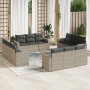 12-teiliges Gartensofa-Set und Kissen aus grauem Kunst-Rattan. von , Gartensets - Ref: Foro24-3218762, Preis: 889,99 €, Rabat...