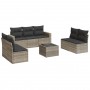 Garden sofa set 8 pieces and gray synthetic rattan cushions by , Garden sets - Ref: Foro24-3218832, Price: 537,22 €, Discount: %