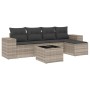 Garden sofa set 6 pieces and gray synthetic rattan cushions by , Garden sets - Ref: Foro24-3254839, Price: 443,67 €, Discount: %