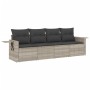 Garden sofa set 4 pieces with gray synthetic rattan cushions by , Garden sets - Ref: Foro24-3252219, Price: 318,40 €, Discoun...