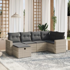 Set of 6 garden sofas and cushions synthetic rattan gray by , Garden sets - Ref: Foro24-3263488, Price: 456,93 €, Discount: %