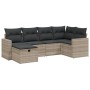 Set of 6 garden sofas and cushions synthetic rattan gray by , Garden sets - Ref: Foro24-3263488, Price: 457,34 €, Discount: %