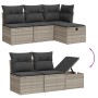 Set of 6 garden sofas and cushions synthetic rattan gray by , Garden sets - Ref: Foro24-3263488, Price: 457,34 €, Discount: %