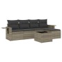 Garden sofa set 6 pieces and gray synthetic rattan cushions by , Garden sets - Ref: Foro24-3252439, Price: 426,77 €, Discount: %