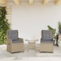 Garden reclining armchairs 2 units synthetic rattan beige by , Garden chairs - Ref: Foro24-368655, Price: 204,67 €, Discount: %