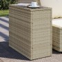 Side table for garden with light gray rattan glass top 58x27.5x55 cm by , Garden tables - Ref: Foro24-366189, Price: 52,67 €,...