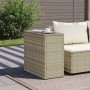 Side table for garden with light gray rattan glass top 58x27.5x55 cm by , Garden tables - Ref: Foro24-366189, Price: 52,67 €,...