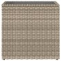 Side table for garden with light gray rattan glass top 58x27.5x55 cm by , Garden tables - Ref: Foro24-366189, Price: 52,67 €,...