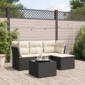 Gartenmöbel-Set 5-teilig mit schwarzen Polstern aus synthetischem Rattan von , Gartensets - Ref: Foro24-3249385, Preis: 305,9...