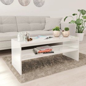 Couchtisch aus glänzend weißem Sperrholz, 100 x 40 x 40 cm von vidaXL, Couchtisch - Ref: Foro24-800132, Preis: 52,99 €, Rabat...