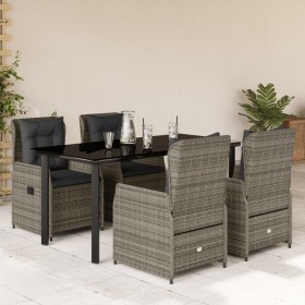 5-piece garden dining set with gray synthetic rattan cushions by , Garden sets - Ref: Foro24-3262864, Price: 548,99 €, Discou...