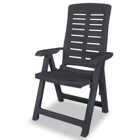 Silla de jardín reclinable plástico gris antracita de , Sillas de jardín - Ref: Foro24-43591, Precio: 58,99 €, Descuento: %