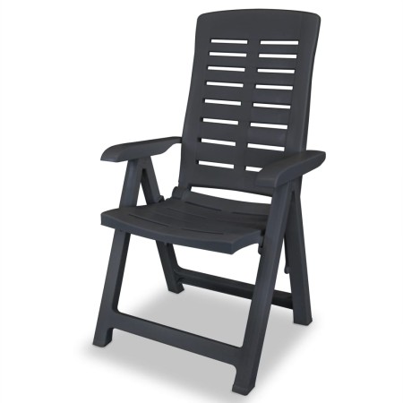 Reclining garden chair in anthracite grey plastic by , Garden chairs - Ref: Foro24-43591, Price: 59,30 €, Discount: %