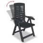 Reclining garden chair in anthracite grey plastic by , Garden chairs - Ref: Foro24-43591, Price: 59,30 €, Discount: %