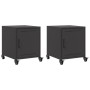 Bedside tables 2 pcs black steel 36x39x43.5 cm by , Nightstands - Ref: Foro24-846615, Price: 94,48 €, Discount: %