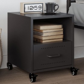 Black steel bedside table 36x39x43.5 cm by , Nightstands - Ref: Foro24-846704, Price: 57,99 €, Discount: %