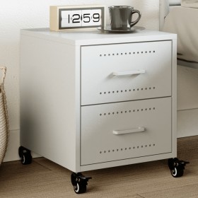 White steel bedside table 36x39x43.5 cm by , Nightstands - Ref: Foro24-846636, Price: 72,99 €, Discount: %