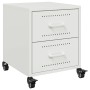 White steel bedside table 36x39x43.5 cm by , Nightstands - Ref: Foro24-846636, Price: 72,48 €, Discount: %