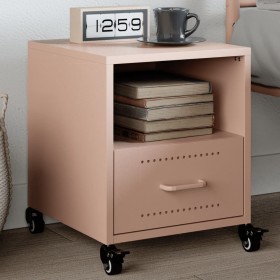 Pink steel bedside table 36x39x43.5 cm by , Nightstands - Ref: Foro24-846706, Price: 59,99 €, Discount: %