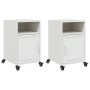 Bedside tables 2 units white steel 36x39x59 cm by , Nightstands - Ref: Foro24-846727, Price: 109,48 €, Discount: %