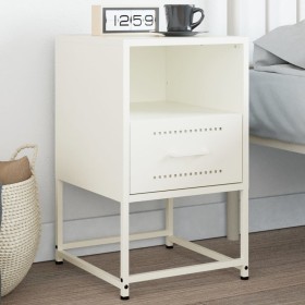 White steel bedside table 36x39x60.5 cm by , Nightstands - Ref: Foro24-846564, Price: 59,99 €, Discount: %