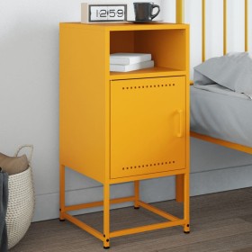 Yellow mustard steel bedside table 36x39x78 cm by , Nightstands - Ref: Foro24-846572, Price: 71,50 €, Discount: %