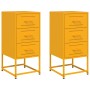 Bedside tables 2 units mustard yellow steel 36x39x78 cm by , Nightstands - Ref: Foro24-846585, Price: 158,07 €, Discount: %