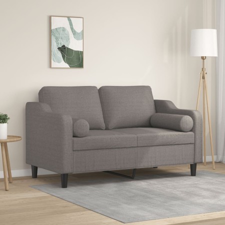 Sofá de 2 plazas con cojines tela gris taupe 120 cm de , Sofás - Ref: Foro24-3200844, Precio: 256,99 €, Descuento: %