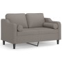 Zweiplätziges Sofa mit Kissen, grauer Taupe-Stoff, 120 cm. von , Sofas - Ref: Foro24-3200844, Preis: 255,55 €, Rabatt: %