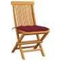 Garden chairs 2 units teak wood with red wine cushions by , Garden chairs - Ref: Foro24-3062484, Price: 133,09 €, Discount: %