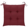 Garden chairs 2 units teak wood with red wine cushions by , Garden chairs - Ref: Foro24-3062484, Price: 133,09 €, Discount: %