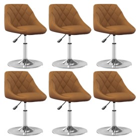 Swivel dining chair 6 pcs brown velvet by , dining chairs - Ref: Foro24-3088767, Price: 343,42 €, Discount: %