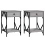 Bedside tables 2 units plywood gray 40x42x60 cm by , Nightstands - Ref: Foro24-826342, Price: 86,31 €, Discount: %