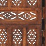 Hand-carved 4-panel room divider made of brown mango wood, measuring 160x165 cm. by , Room dividers - Ref: Foro24-285325, Pri...