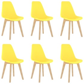 Sillas de comedor 6 unidades plástico amarillo de , Sillas de comedor - Ref: Foro24-289118, Precio: 233,99 €, Descuento: %