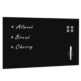 Black glass magnetic wall board 100x60 cm by , White boards - Ref: Foro24-30109, Price: 59,99 €, Discount: %