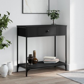 Engineered wood black console table 75x34.5x75 cm by , Side tables - Ref: Foro24-834165, Price: 68,92 €, Discount: %