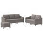 Three-piece sofa set with gray taupe fabric cushions by , Sofas - Ref: Foro24-3201849, Price: 589,92 €, Discount: %