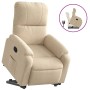 Sillón reclinable elevable tela de microfibra color crema de , Sillones - Ref: Foro24-3204933, Precio: 286,99 €, Descuento: %