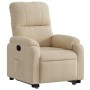 Sillón reclinable elevable tela de microfibra color crema de , Sillones - Ref: Foro24-3204933, Precio: 286,99 €, Descuento: %