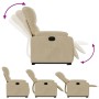 Sillón reclinable elevable tela de microfibra color crema de , Sillones - Ref: Foro24-3204933, Precio: 286,99 €, Descuento: %