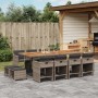 Garten-Essgruppe mit 13-teiligen Kissen aus grauem synthetischem Rattan. von , Gartensets - Ref: Foro24-3211166, Preis: 837,6...