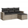 Garden sofa set 4 pieces with gray synthetic rattan cushions by , Garden sets - Ref: Foro24-3218862, Price: 284,64 €, Discoun...