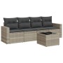 Gartensofa-Set und Kissen, 5-teilig, aus hellem grauem Kunst-Rattan. von , Gartensets - Ref: Foro24-3218682, Preis: 358,09 €,...