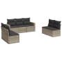 Set de sofás de jardín 7 pzas con cojines ratán PE gris claro de , Conjuntos de jardín - Ref: Foro24-3218822, Precio: 483,61 ...