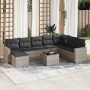 Set muebles jardín 9 pzas y cojines ratán sintético gris claro de , Conjuntos de jardín - Ref: Foro24-3219362, Precio: 616,30...