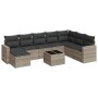 Set muebles jardín 9 pzas y cojines ratán sintético gris claro de , Conjuntos de jardín - Ref: Foro24-3219362, Precio: 616,30...