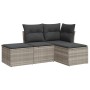 Garden sofa set 4 pieces with gray synthetic rattan cushions by , Garden sets - Ref: Foro24-3217482, Price: 271,69 €, Discoun...