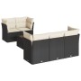 6-teiliges Gartensofa-Set und Kissen aus schwarzem Kunststoff-Rattan. von , Gartensets - Ref: Foro24-3249085, Preis: 395,40 €...