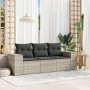 Gartensofa-Set 3-teilig mit grauen Polstern aus synthetischem Rattan von , Gartensets - Ref: Foro24-3254599, Preis: 264,54 €,...